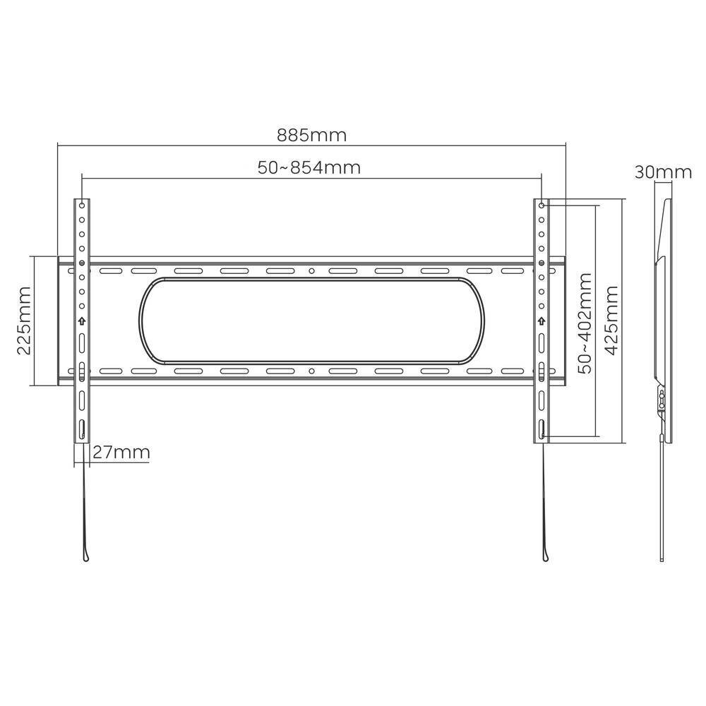 Fiber Novelty C5 F 45-90'' hinta ja tiedot | TV-seinätelineet | hobbyhall.fi