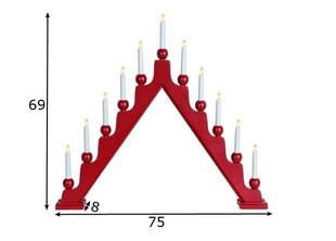 Puinen kynttilänjalka punainen 33W 75x69cm Stellan 229-45 hinta ja tiedot | Joulukoristeet | hobbyhall.fi
