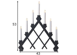 Puinen kynttilänjalka harmaa 21W 43x53cm Rut 155-46 hinta ja tiedot | Joulukoristeet | hobbyhall.fi