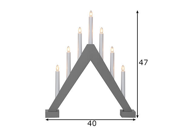 Puinen kynttilänjalka harmaa 21W 40x47cm Trill 212-51 hinta ja tiedot | Joulukoristeet | hobbyhall.fi