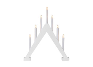 Puinen kynttilänjalka muotoinen valkoinen 21W 40x47cm Trill 212-58 hinta ja tiedot | Joulukoristeet | hobbyhall.fi