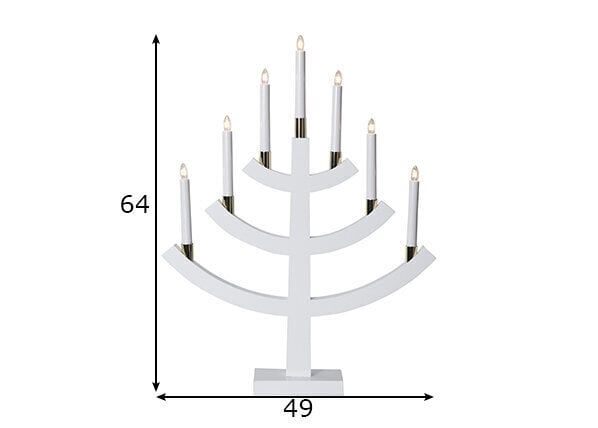 Puinen kynttilänjalka telineessä valkoinen 21W 49x64cm Gillian 219-30 hinta ja tiedot | Joulukoristeet | hobbyhall.fi