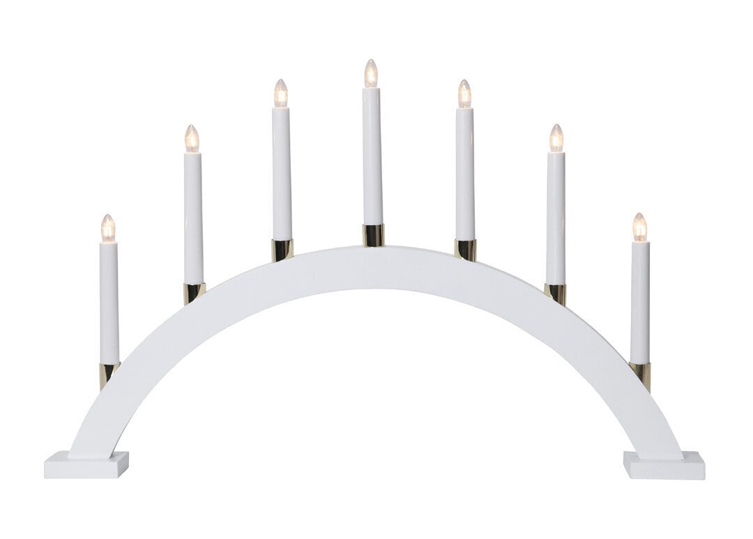 Puinen kynttilänjalka kaareva tyyppi valkoinen 21W 63x40cm Gillian 219-40 hinta ja tiedot | Joulukoristeet | hobbyhall.fi
