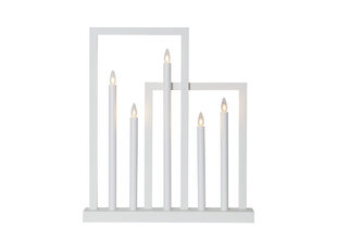 Puinen kynttilänjalka kehyksillä valkoinen 15W 45x51cm Runko 644-03 hinta ja tiedot | Joulukoristeet | hobbyhall.fi