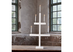 LED Puinen kynttilänjalka valkoinen 2W 55x118cm Storm 644-35 hinta ja tiedot | Joulukoristeet | hobbyhall.fi