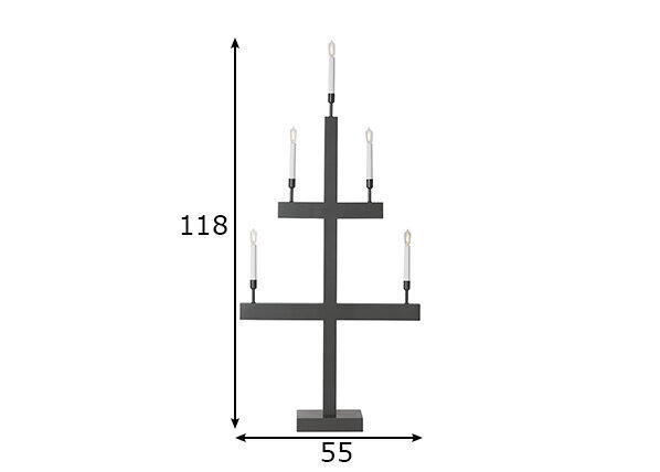 LED puinen kynttilänjalka telineessä harmaa 2W 55x118cm Storm 644-36 hinta ja tiedot | Joulukoristeet | hobbyhall.fi