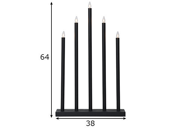 Metallinen kynttilänjalka musta 15W 38x64cm Holy 644-66 hinta ja tiedot | Joulukoristeet | hobbyhall.fi