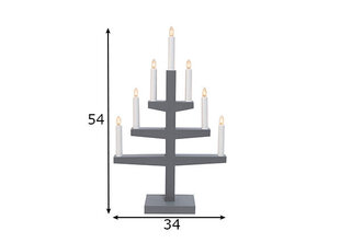 Puinen kynttilänjalka telineessä harmaa 21W 34x54cm Trapp 212-01 hinta ja tiedot | Joulukoristeet | hobbyhall.fi