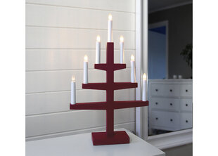Puinen kynttilänjalka telineessä punainen 21W 34x54cm Trapp 212-05 hinta ja tiedot | Joulukoristeet | hobbyhall.fi