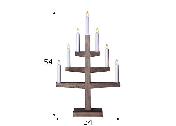 Puinen kynttilänjalka telineessä ruskea 21W 34x54cm Trapp 212-07 hinta ja tiedot | Joulukoristeet | hobbyhall.fi