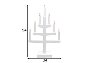 Puinen kynttilänjalka telineessä valkoinen 21W 34x54cm Trapp 212-08 hinta ja tiedot | Joulukoristeet | hobbyhall.fi