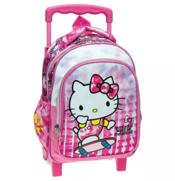 Koulureppu pyörillä Hello Kitty, 30x25x15cm hinta ja tiedot | Koulureput ja -laukut | hobbyhall.fi