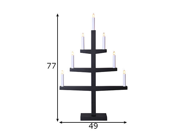 Puinen kynttilänjalka telineessä musta 21W 49x77cm Tripp 212-12 hinta ja tiedot | Joulukoristeet | hobbyhall.fi