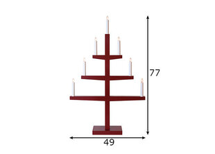 Puinen kynttilänjalka telineessä punainen 21W 49x77cm Tripp 212-15 hinta ja tiedot | Joulukoristeet | hobbyhall.fi