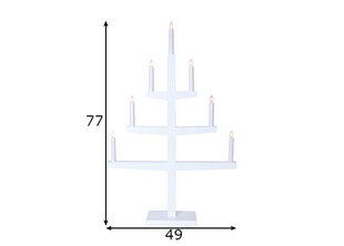 Puinen kynttilänjalka telineessä valkoinen 21W 49x77cm Tripp 212-18 hinta ja tiedot | Joulukoristeet | hobbyhall.fi