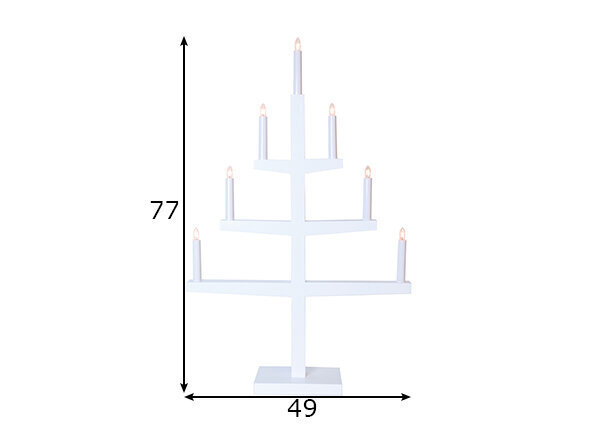 Puinen kynttilänjalka telineessä valkoinen 21W 49x77cm Tripp 212-18 hinta ja tiedot | Joulukoristeet | hobbyhall.fi