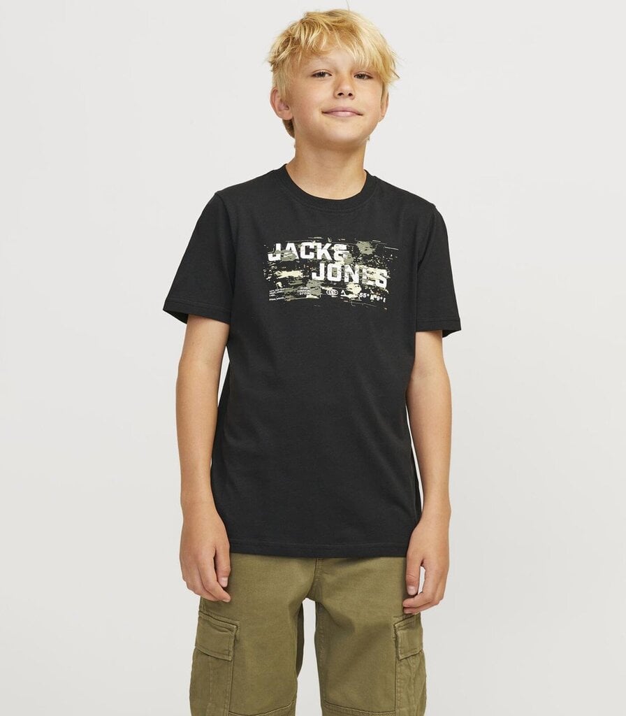 Jack & Jones lasten T-paita 12263089*01, musta 5715610365078 hinta ja tiedot | Naisten T-paidat | hobbyhall.fi