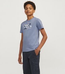 Jack & Jones lasten T-paita 12263089*02, sininen/flint 5715610365061 hinta ja tiedot | Naisten T-paidat | hobbyhall.fi