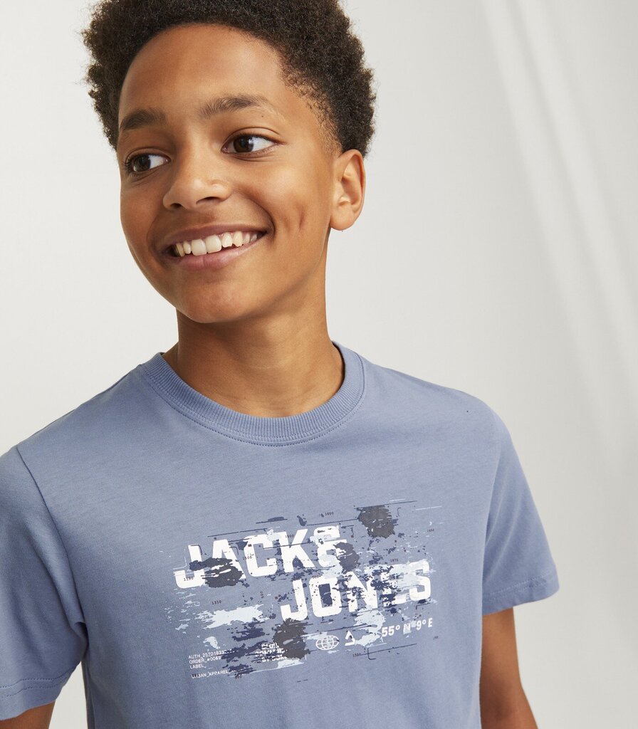 Jack & Jones lasten T-paita 12263089*02, sininen/flint 5715610365061 hinta ja tiedot | Naisten T-paidat | hobbyhall.fi