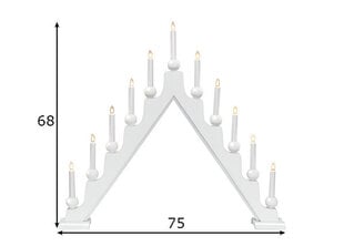 Puinen kynttilänjalka muotoinen valkoinen 33W 75x69cm Stellan 229-48 hinta ja tiedot | Joulukoristeet | hobbyhall.fi
