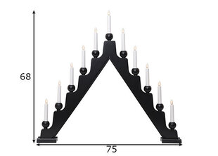 Puinen kynttilänjalka kolmion muotoinen musta 33W 75x68cm Stellan 229-60 hinta ja tiedot | Joulukoristeet | hobbyhall.fi