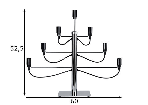 Metallinen kynttilänjalka telineessä hopea E14 60x52,5cm Milano 142-14 hinta ja tiedot | Joulukoristeet | hobbyhall.fi