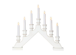 Puinen kynttilänjalka muotoinen valkoinen 21W 43x38cm Sara 154-38 hinta ja tiedot | Joulukoristeet | hobbyhall.fi