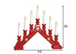 Puinen kynttilänjalka punainen 21W 43x38cm Sara 154-85 hinta ja tiedot | Joulukoristeet | hobbyhall.fi