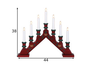 Puinen kynttilänjalka punainen 21W 44x38cm Sara 154-55 hinta ja tiedot | Joulukoristeet | hobbyhall.fi