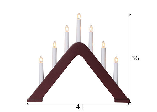 Puinen kynttilänjalka kolmio punainen 21W 41x36cm Jarve 241-75 hinta ja tiedot | Joulukoristeet | hobbyhall.fi
