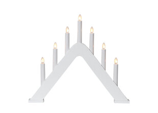 Puinen kynttilänjalka kolmion muotoinen valkoinen 21W 41x36cm Jarve 241-74 hinta ja tiedot | Joulukoristeet | hobbyhall.fi
