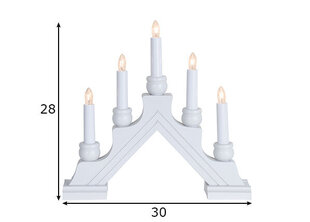 Puinen kynttilänjalka muotoinen valkoinen 15W 30x28cm Karin 275-48 hinta ja tiedot | Joulukoristeet | hobbyhall.fi