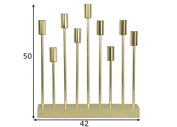 Metallinen kynttilänjalka kultaa E14 42x50cm Pix 132-10 hinta ja tiedot | Joulukoristeet | hobbyhall.fi
