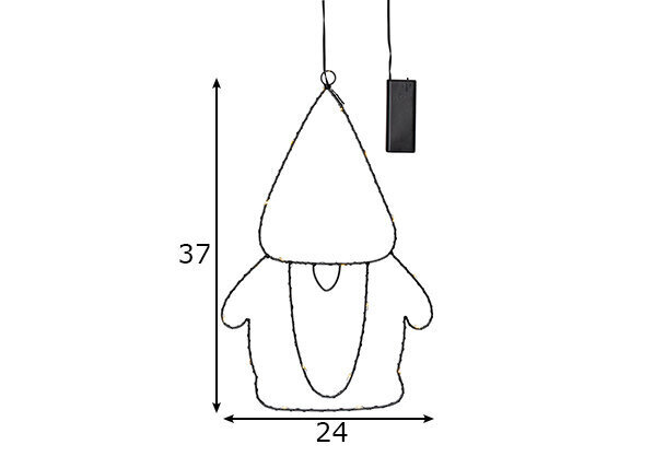 LED-sisustusvalaisin valmiina roikkuu AA 0,6W 24x37cm Joulupukki 701-39 hinta ja tiedot | Joulukoristeet | hobbyhall.fi