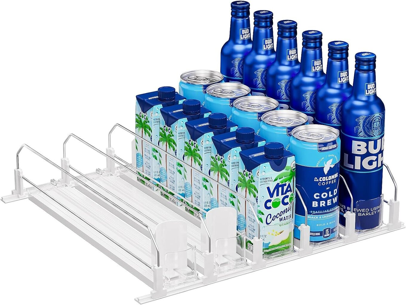 Puricon 2-pack Beverage Organizer , juoma-annostelija - valkoinen hinta ja tiedot | Elintarvikkeiden säilytysastiat | hobbyhall.fi