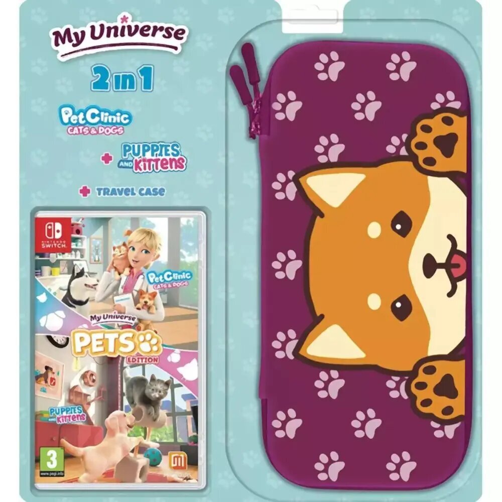 NSW My Universe - Pets Edition: Pennut ja pennut + Pet Clinic Kissat Koirat + Travel Case hinta ja tiedot | Tietokone- ja konsolipelit | hobbyhall.fi