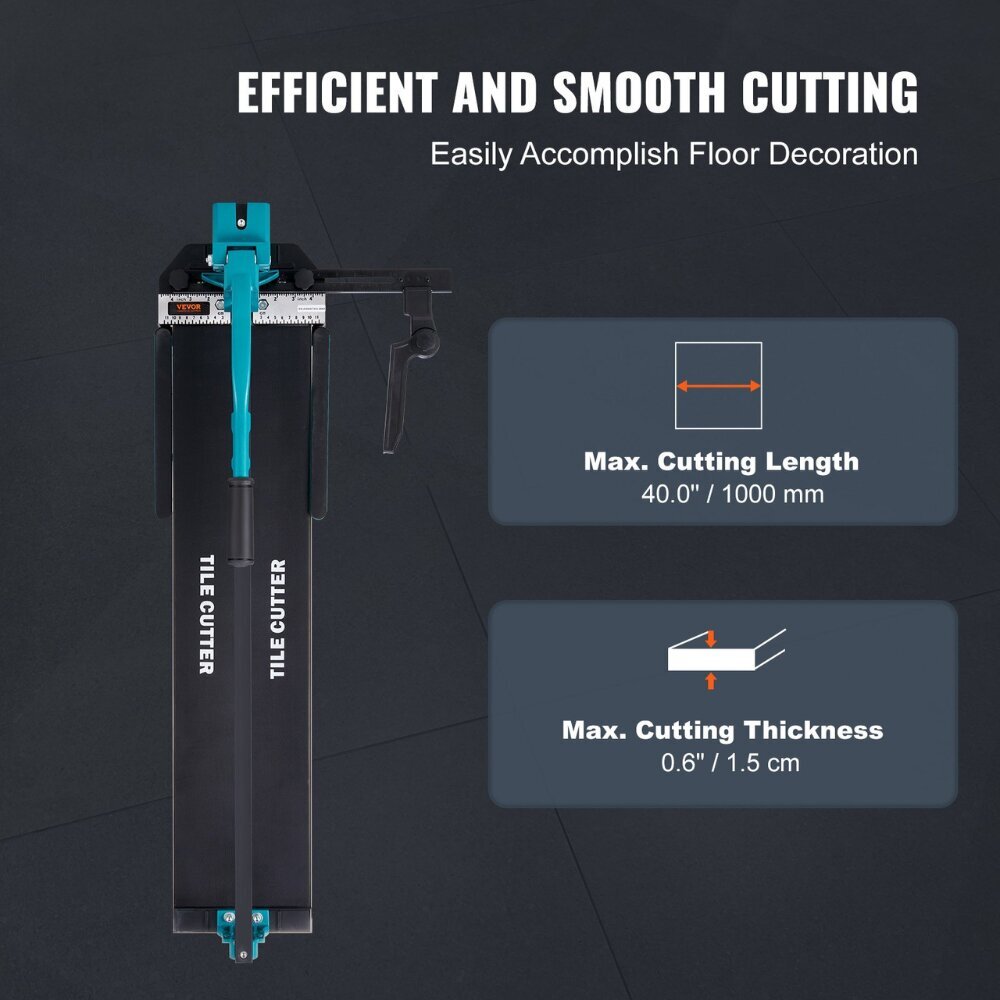 Ammattilaisen laattaleikkuri Vevor, 1000 mm, 4-15 mm hinta ja tiedot | Sahat ja sirkkelit | hobbyhall.fi