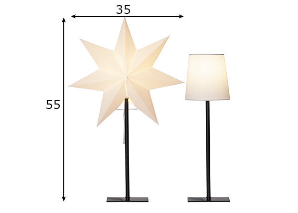 Paperinen tähti ja lampunvarjostin telineessä valkoinen E14 35x55cm Frozen 233-90 hinta ja tiedot | Joulukoristeet | hobbyhall.fi