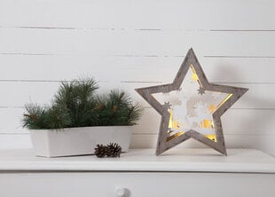 LED puinen koristevalo laserleikkaus ruskea AA 0,3W 34x32cm Fauna 271-37 hinta ja tiedot | Joulukoristeet | hobbyhall.fi