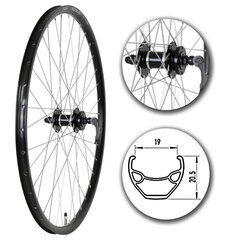 27.5" etupyörä polkupyörään, musta, D-brake, MDR hinta ja tiedot | Muut polkupyörän varaosat | hobbyhall.fi