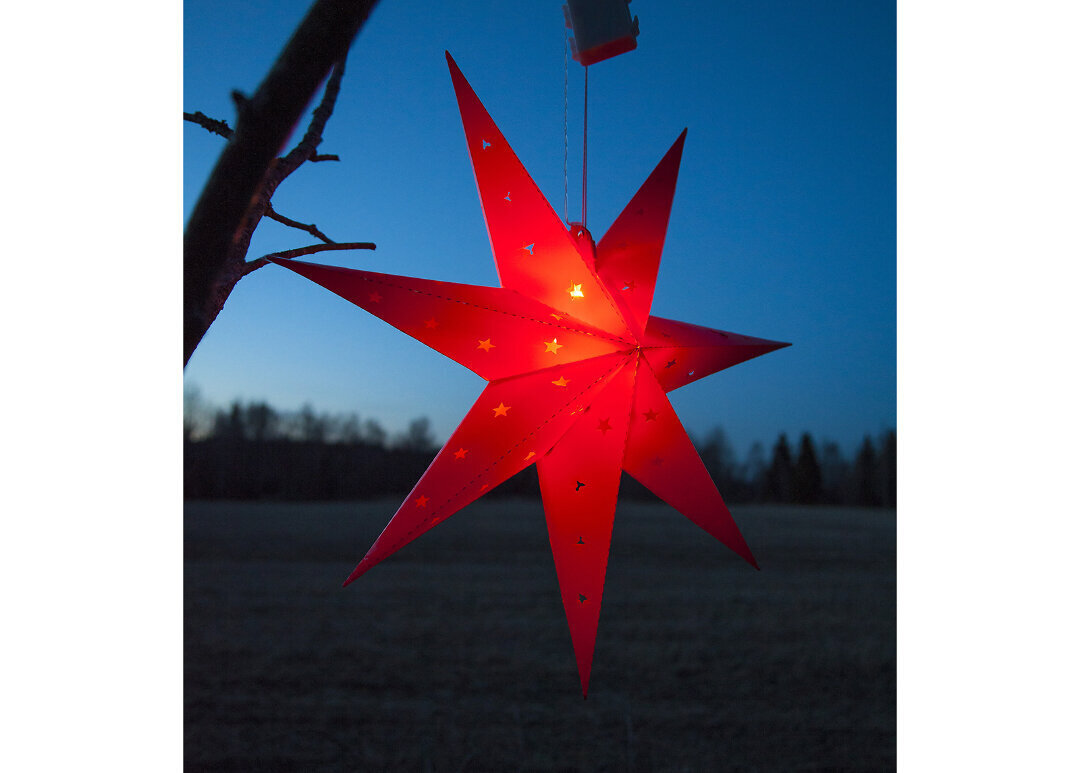 LED muovista riippuva tähti punainen AA 0,43W 60x60cm Alice 505-03 hinta ja tiedot | Joulukoristeet | hobbyhall.fi