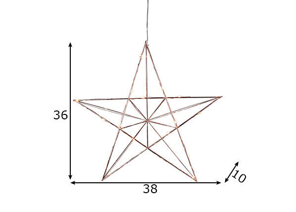 LED-sisustusvalaisin tähti riippuva hopea 0,6W 38x36cm Line 690-72 hinta ja tiedot | Joulukoristeet | hobbyhall.fi