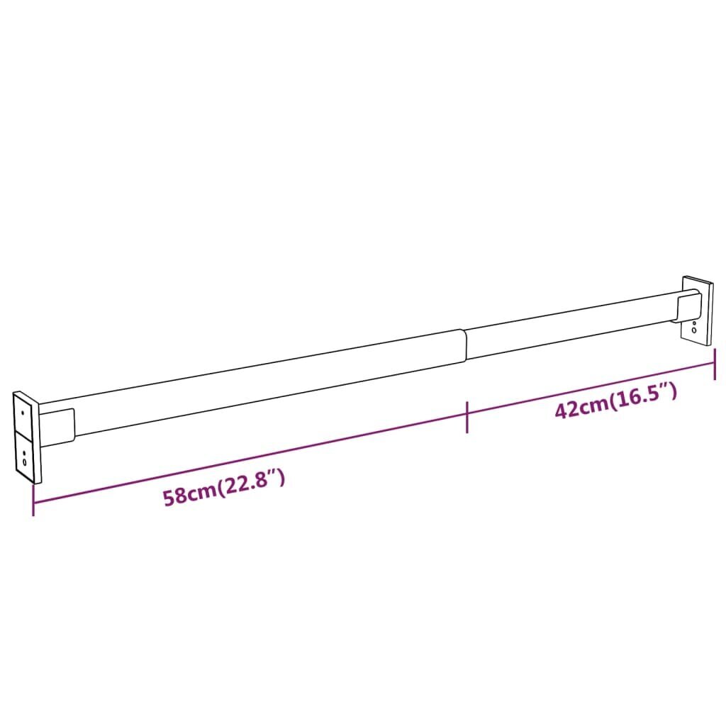 vidaXL Teleskooppiset tangot vaatekaappiin 4 kpl hopea 58-100 cm hinta ja tiedot | Naulakot | hobbyhall.fi