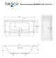 Kylpyamme Besco Quadro Slim, 155x70 cm hinta ja tiedot | Kylpyammeet | hobbyhall.fi