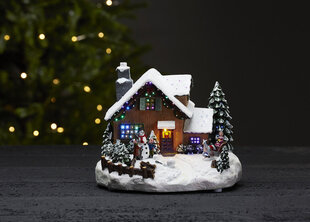 Joulukoristeet WINTERVILLE 23x19xH18cm, LED-valolla RGB, taimer 6h, kylä hinta ja tiedot | Joulukoristeet | hobbyhall.fi