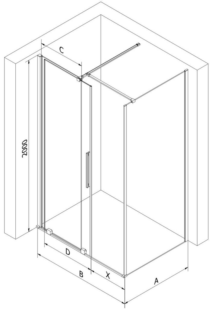 Mexen Velar Black suihkukaappi, 140x85 cm hinta ja tiedot | Suihkukaapit ja suihkunurkat | hobbyhall.fi