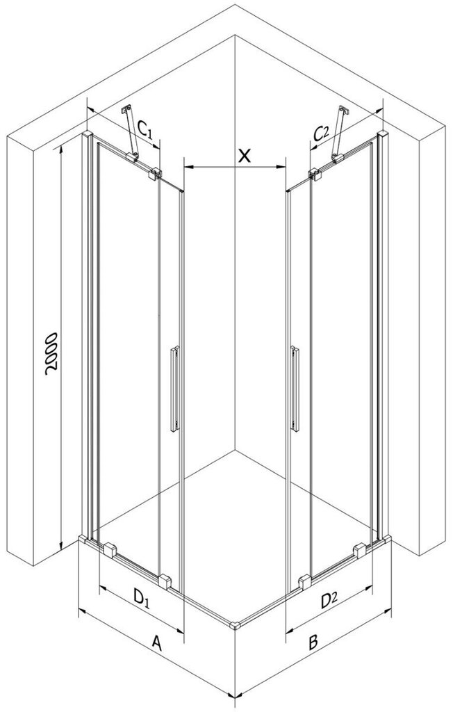 Mexen Velar White suihkukaappi, 100x100 cm hinta ja tiedot | Suihkukaapit ja suihkunurkat | hobbyhall.fi