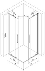 Mexen Velar White suihkukaappi, 90x90 cm hinta ja tiedot | Suihkukaapit ja suihkunurkat | hobbyhall.fi