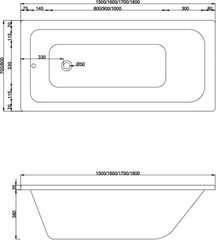 Kylpyamme Mexen Vega paneeleilla, 170x70 cm hinta ja tiedot | Kylpyammeet | hobbyhall.fi