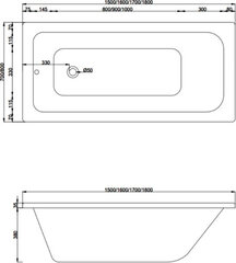 Kylpyamme Mexen Vega paneeleilla, 150x70 cm hinta ja tiedot | Kylpyammeet | hobbyhall.fi